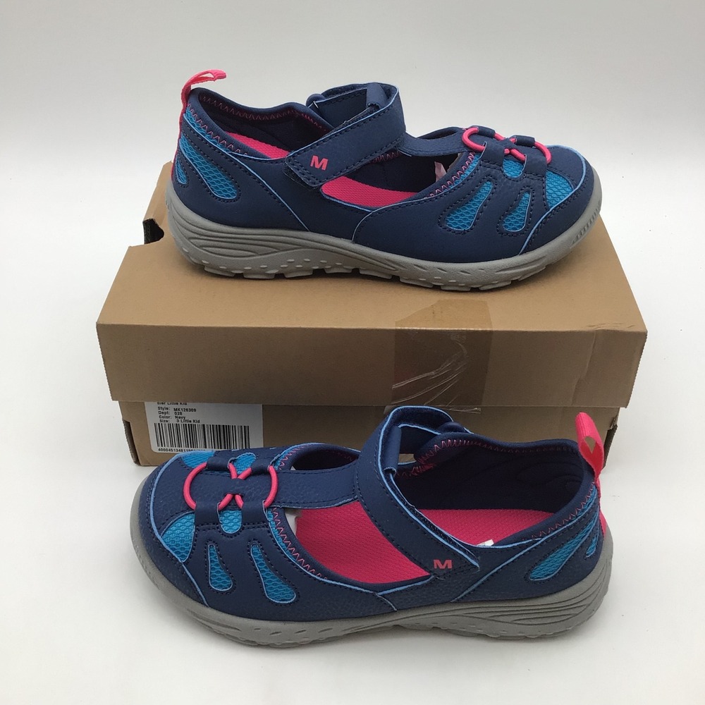 Merrell Explorer Lily Girls Navy Pink Mary Jane Sneaker MK126309 Size 3 Kids NEW